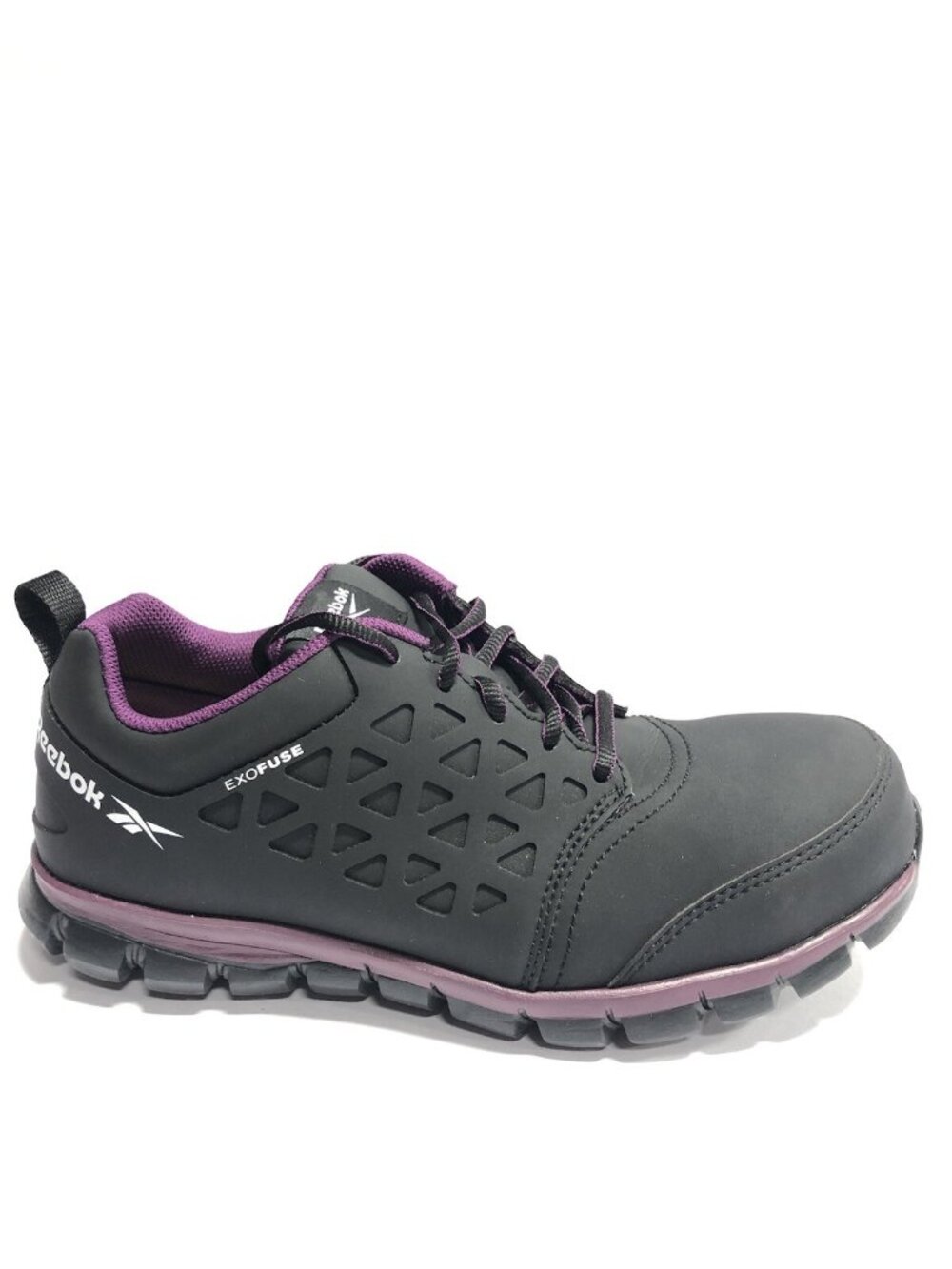 Reebok Women’s Sublite Cushion, Black Composite Toe Sneakers, Size 8.5M